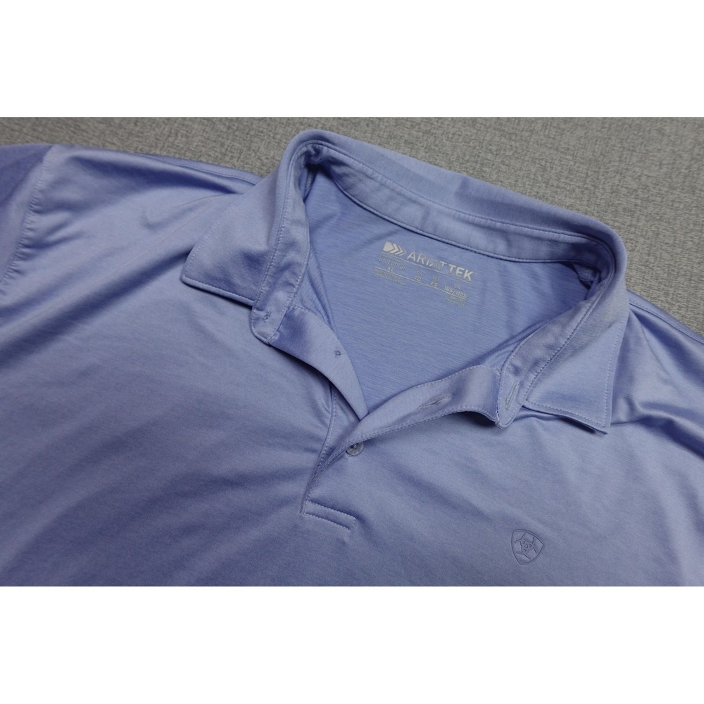 Ariat Polo Mens XL Blue AriatTEK Performance Shirt Lightweight Riding Soft